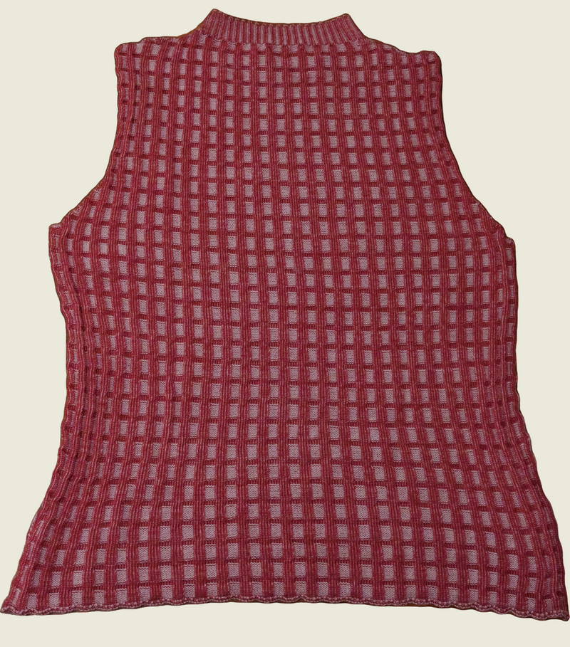 Checkered Vest Ruby and Pink